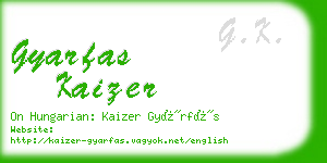 gyarfas kaizer business card